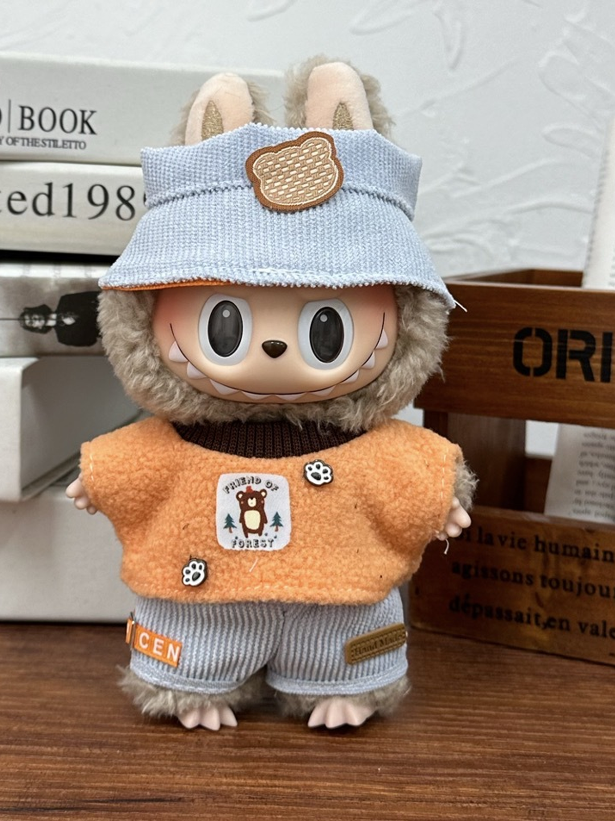 LABUBU Clothes Blue Orange Stripes Outfit