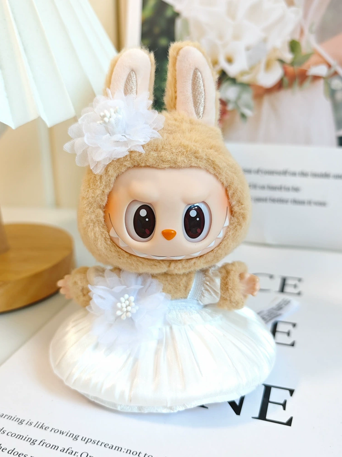 LABUBU Clothes Wedding White Dress Outfit