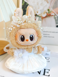LABUBU Clothes Wedding White Dress Pearls Outfit
