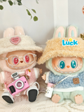 LABUBU Clothes Plush Pink Blue Love Heart Outfit