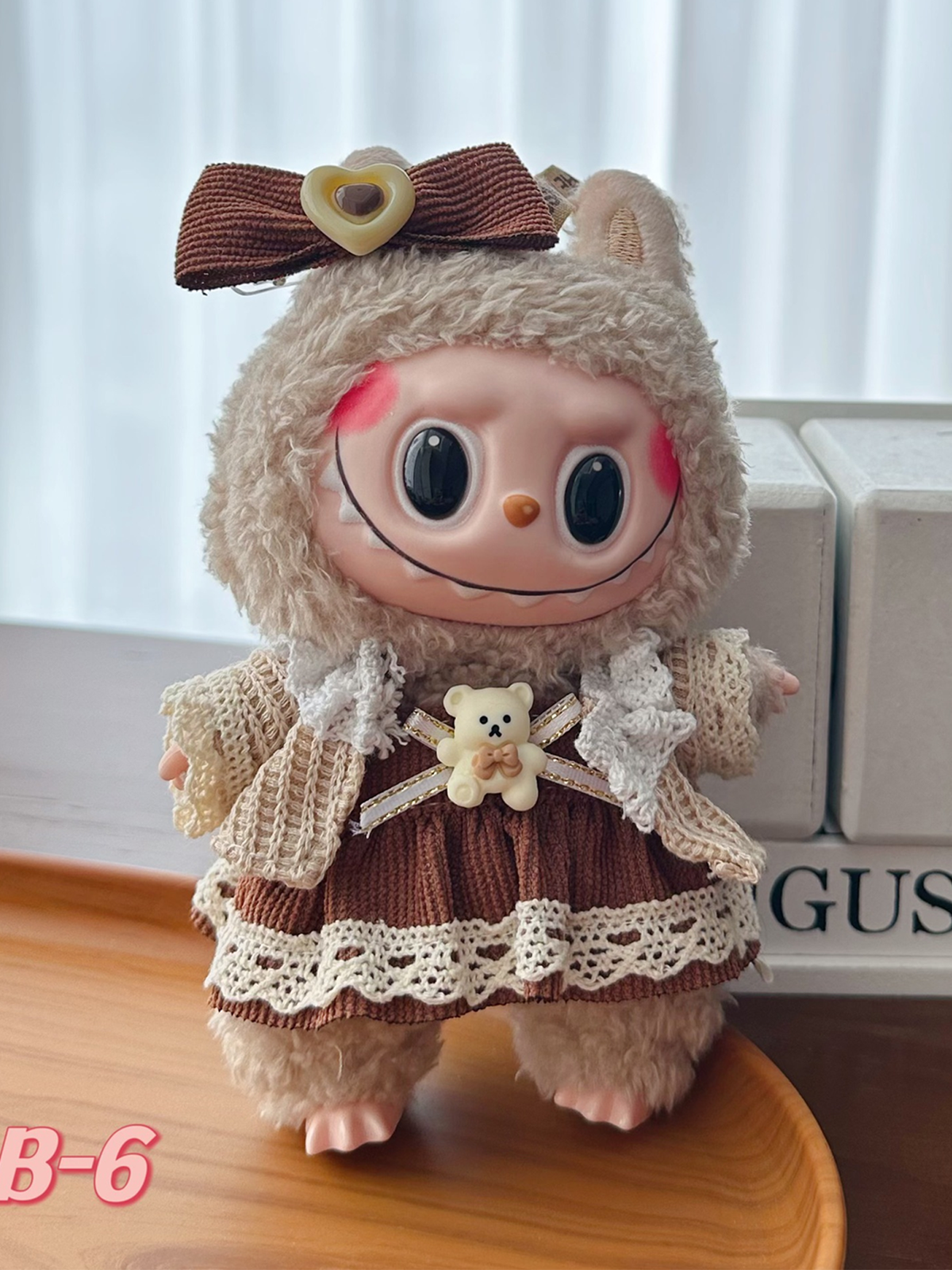 LABUBU Clothes Orange Bear Knit Outift